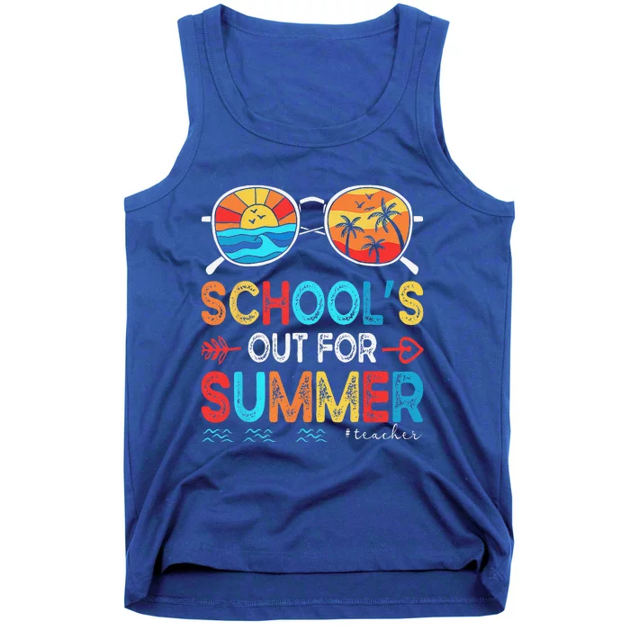 Last Day Of School Retro Schools Out For Summer Teacher Tank Top