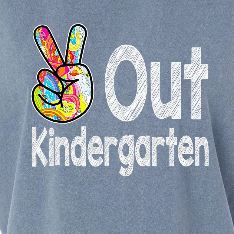 Last Day Of School Peace Out Kindergarten Teacher Garment-Dyed Women's Muscle Tee