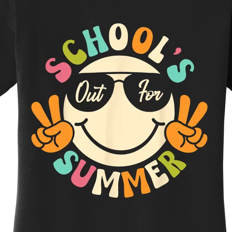 Last Day Of School Graduation Groovy Schools Out For Summer Women's T-Shirt