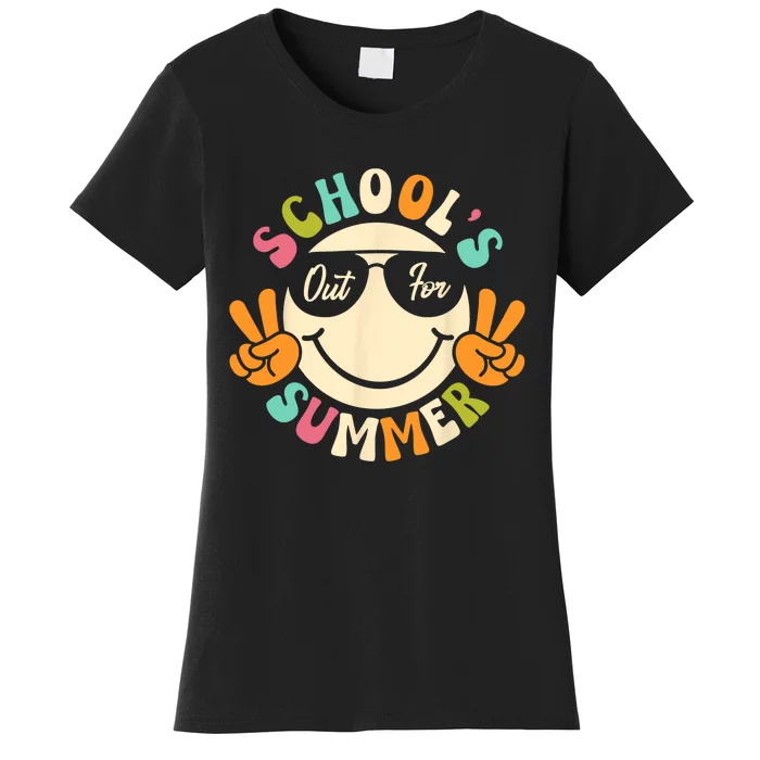 Last Day Of School Graduation Groovy Schools Out For Summer Women's T-Shirt