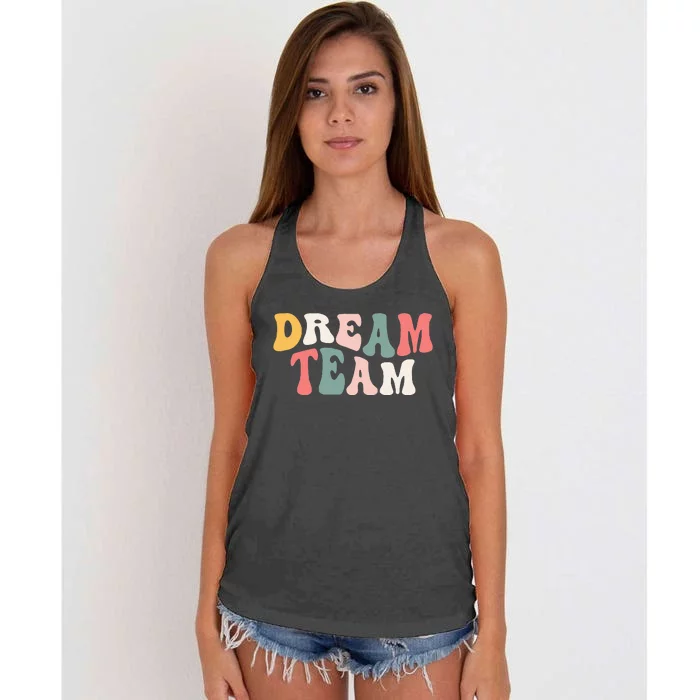 Last Day Of School Back To School Dream Team Teacher Kids Women's Knotted Racerback Tank