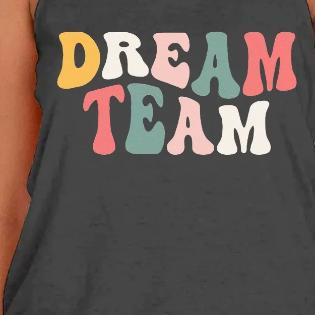 Last Day Of School Back To School Dream Team Teacher Kids Women's Knotted Racerback Tank