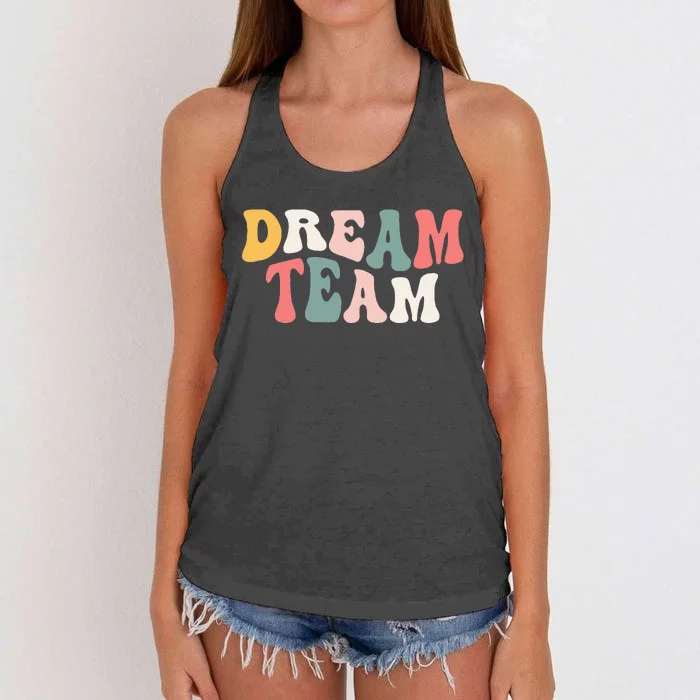 Last Day Of School Back To School Dream Team Teacher Kids Women's Knotted Racerback Tank