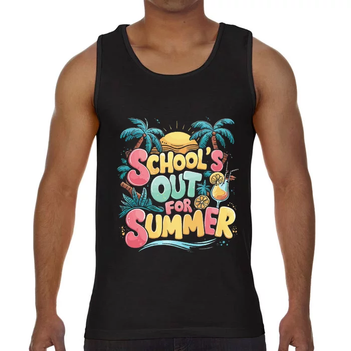 Last Day Of School Retro Schools Out For Summer Teacher Comfort Colors® Tank Top