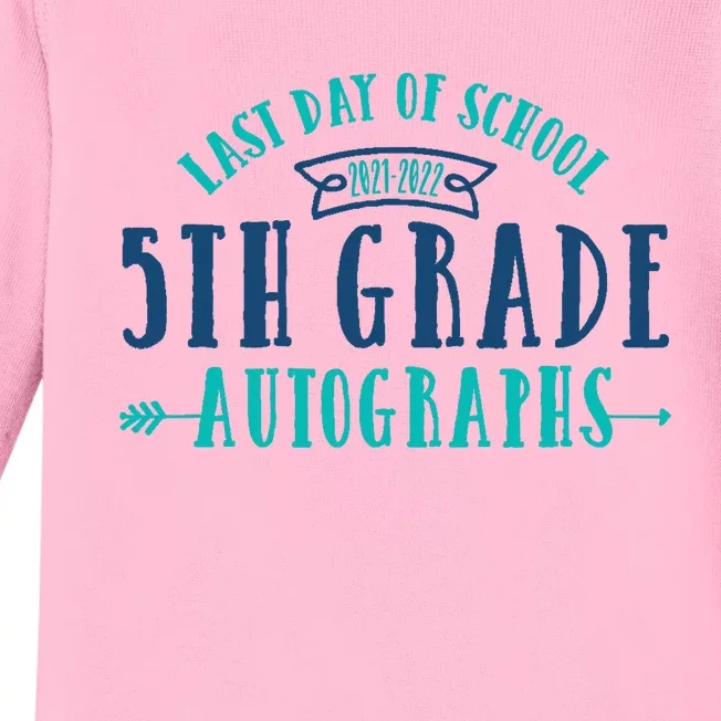 Last Day of School Autograph - 5th Grade Graduation Baby Long Sleeve Bodysuit