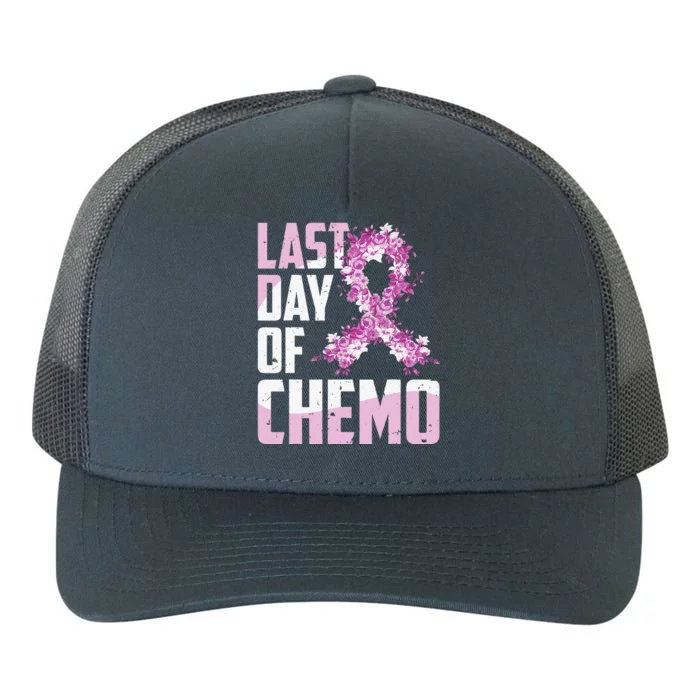 Last Day Of Chemo Survivor Breast Cancer Awareness Yupoong Adult 5-Panel Trucker Hat