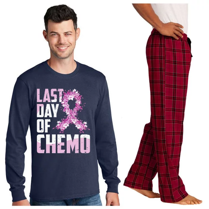 Last Day Of Chemo Survivor Breast Cancer Awareness Long Sleeve Pajama Set