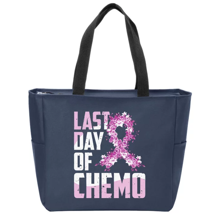 Last Day Of Chemo Survivor Breast Cancer Awareness Zip Tote Bag