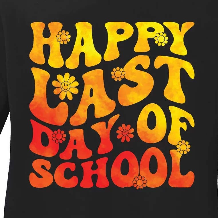 Last Day Of School Vibes Teacher Student Graduation Ladies Long Sleeve Shirt