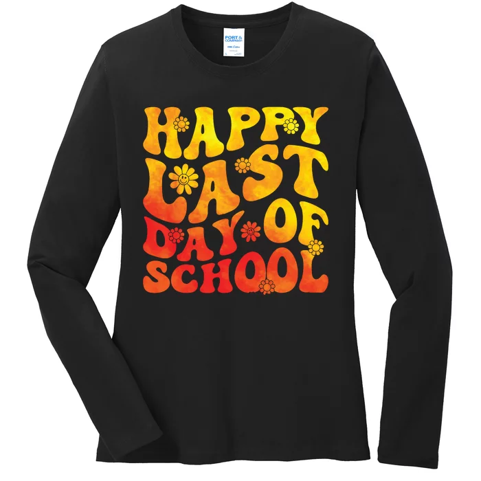 Last Day Of School Vibes Teacher Student Graduation Ladies Long Sleeve Shirt