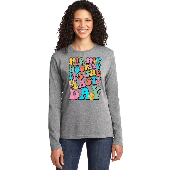 Last Day of School Hello Summer Teacher Ladies Long Sleeve Shirt