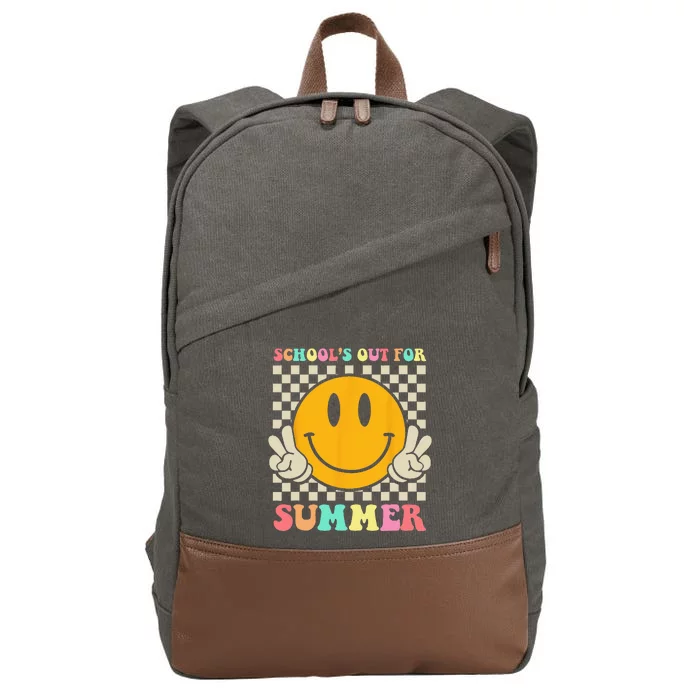 Last Day Of School Teacher Schools Out For Summer Student Cotton Canvas Backpack