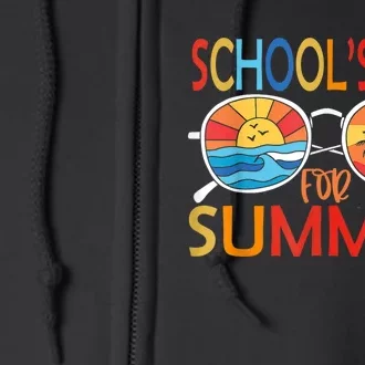 Last Day Of School Retro Schools Out For Summer Teacher Full Zip Hoodie