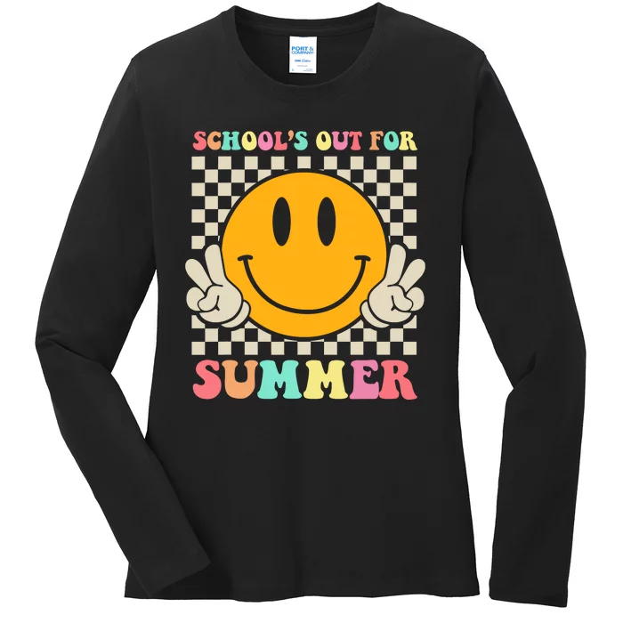 Last Day Of School Teacher Schools Out For Summer Student Ladies Long Sleeve Shirt