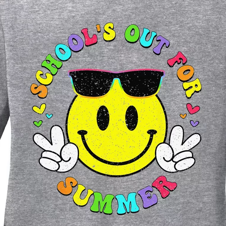 Last Day Of School Teacher Schools Out For Summer Student Ladies Long Sleeve Shirt