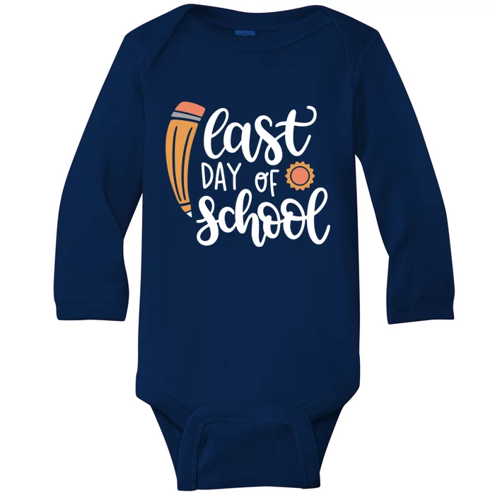 Last Day Of School Graduation Pencil Baby Long Sleeve Bodysuit