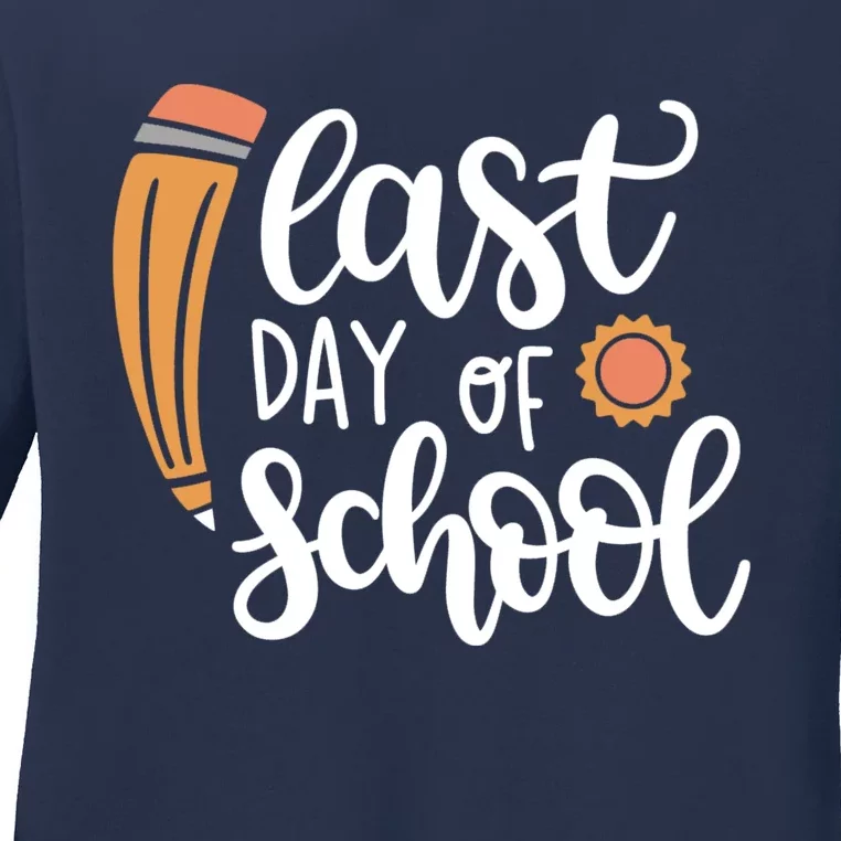 Last Day Of School Graduation Pencil Ladies Long Sleeve Shirt