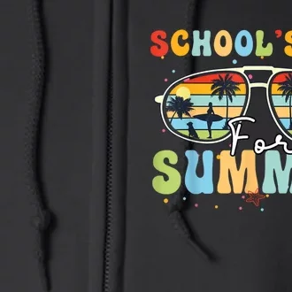 Last Day Of School Retro Schools Out For Summer Teacher Full Zip Hoodie