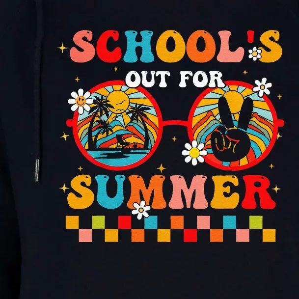 Last Day Of School Retro SchoolS Out For Summer Teacher Womens Funnel Neck Pullover Hood