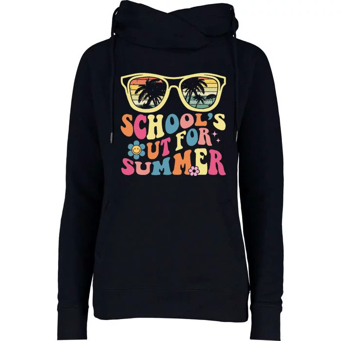 Last Day Of School Retro SchoolS Out For Summer Teacher Womens Funnel Neck Pullover Hood