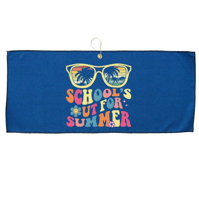 Last Day Of School Retro SchoolS Out For Summer Teacher Large Microfiber Waffle Golf Towel