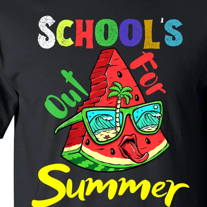 Last Day Of Schools Out For Summer Funny Watermelon Teacher Tall T-Shirt