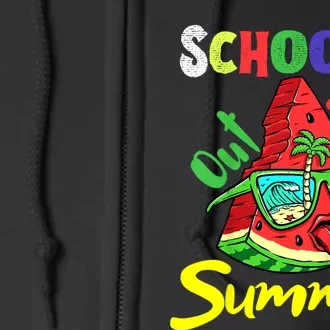 Last Day Of Schools Out For Summer Funny Watermelon Teacher Full Zip Hoodie