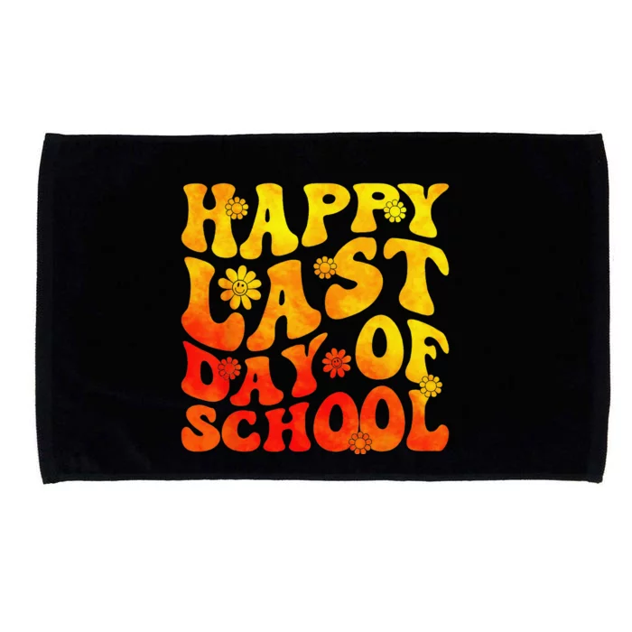 Last Day Of School Vibes Vintage Teacher Graduation Microfiber Hand Towel