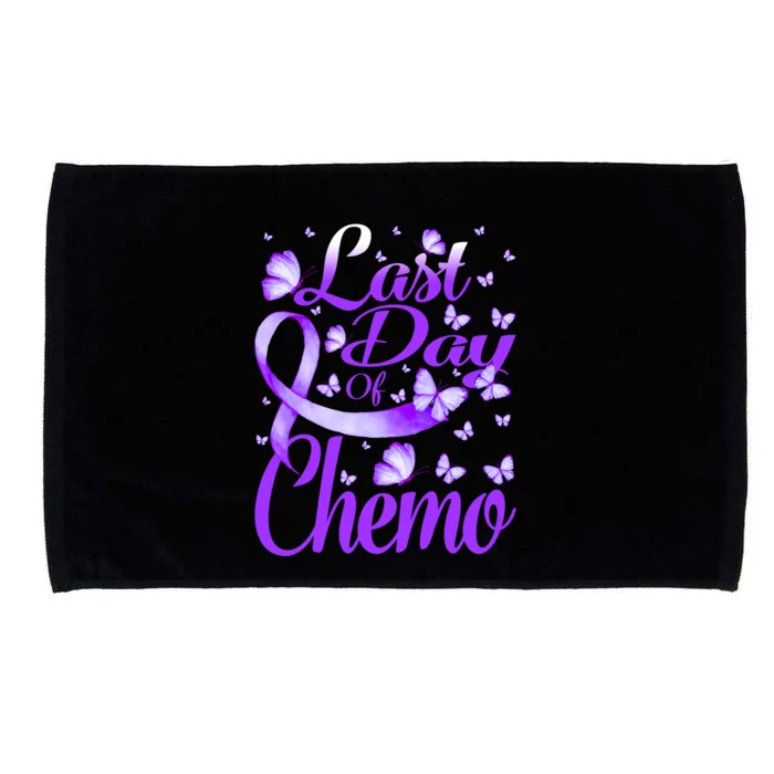 Last Day Of Chemo Fibromyalgia Awareness Butterfly Gift Microfiber Hand Towel