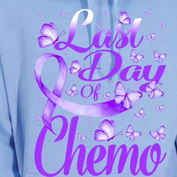 Last Day Of Chemo Fibromyalgia Awareness Butterfly Gift Unisex Surf Hoodie