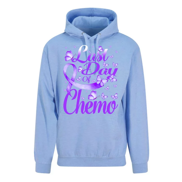 Last Day Of Chemo Fibromyalgia Awareness Butterfly Gift Unisex Surf Hoodie