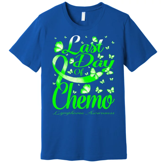 Last Day Of Chemo Lymphoma Awareness Butterfly Premium T-Shirt