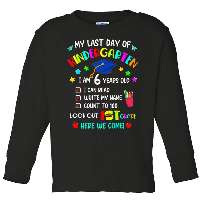 Last Day Of School Kindergarten 1st Grade Here I Come Toddler Long Sleeve Shirt