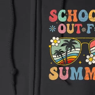 Last Day Of School Groovy SchoolS Out Full Zip Hoodie