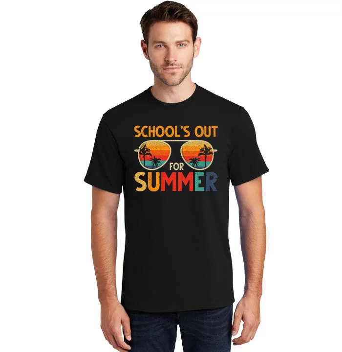 Last Day Of School Retro Schools Out For Summer Teacher Tall T-Shirt