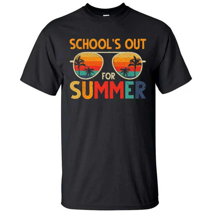 Last Day Of School Retro Schools Out For Summer Teacher Tall T-Shirt