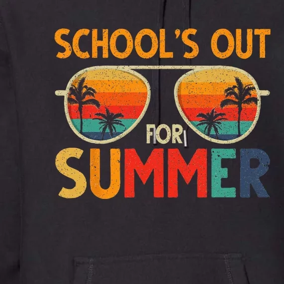 Last Day Of School Retro Schools Out For Summer Teacher Premium Hoodie