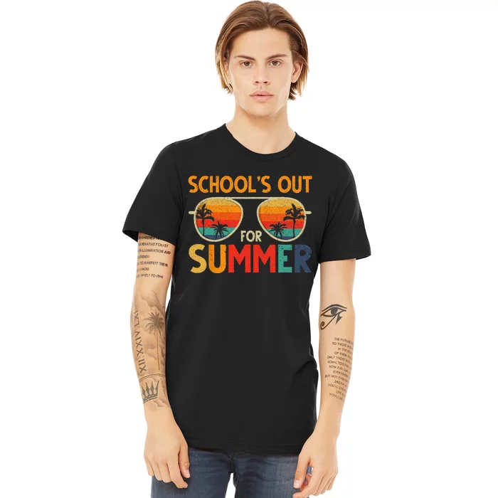 Last Day Of School Retro Schools Out For Summer Teacher Premium T-Shirt