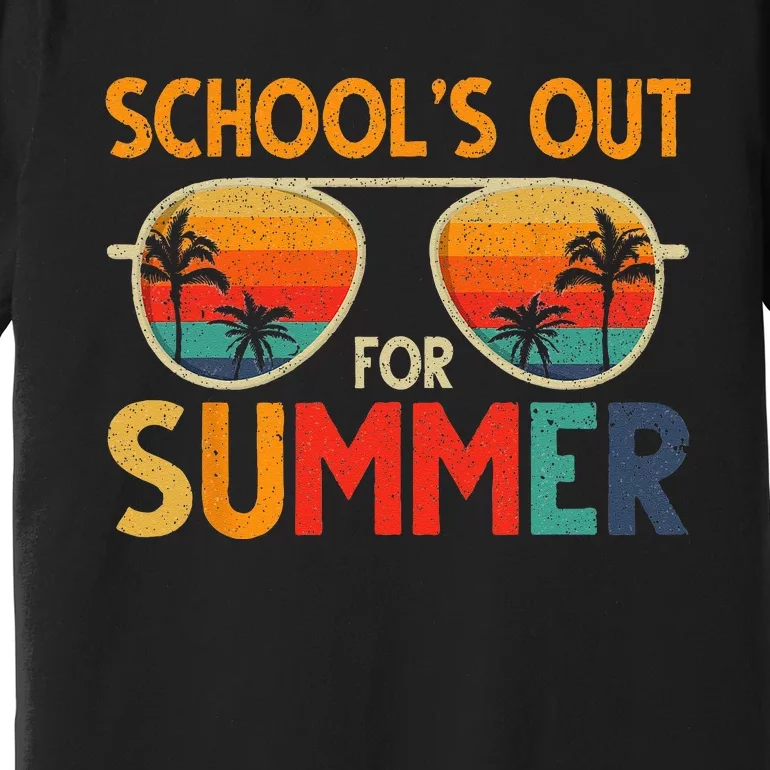 Last Day Of School Retro Schools Out For Summer Teacher Premium T-Shirt