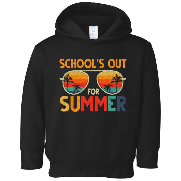 Last Day Of School Retro Schools Out For Summer Teacher Toddler Hoodie