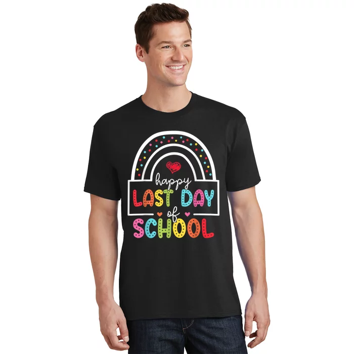 Last Day Of School Teachers Student Graduation Rainbow T-Shirt