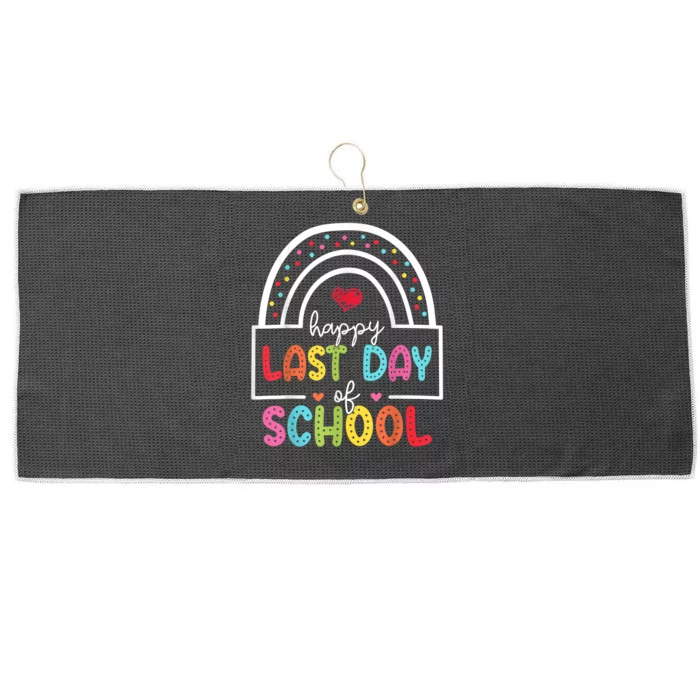 Last Day Of School Teachers Student Graduation Rainbow Large Microfiber Waffle Golf Towel