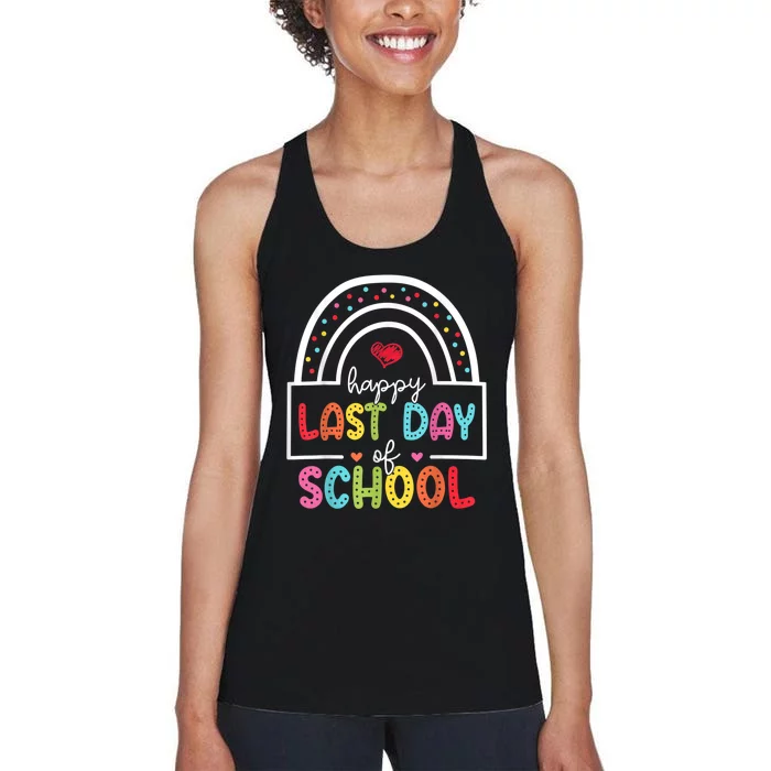 Last Day Of School Teachers Student Graduation Rainbow Women's Racerback Tank