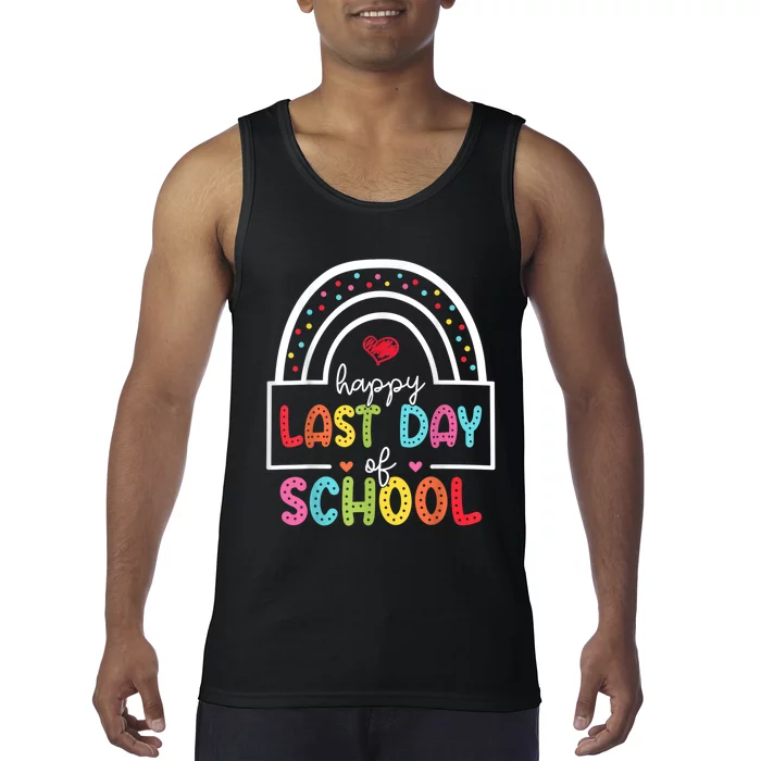 Last Day Of School Teachers Student Graduation Rainbow Tank Top