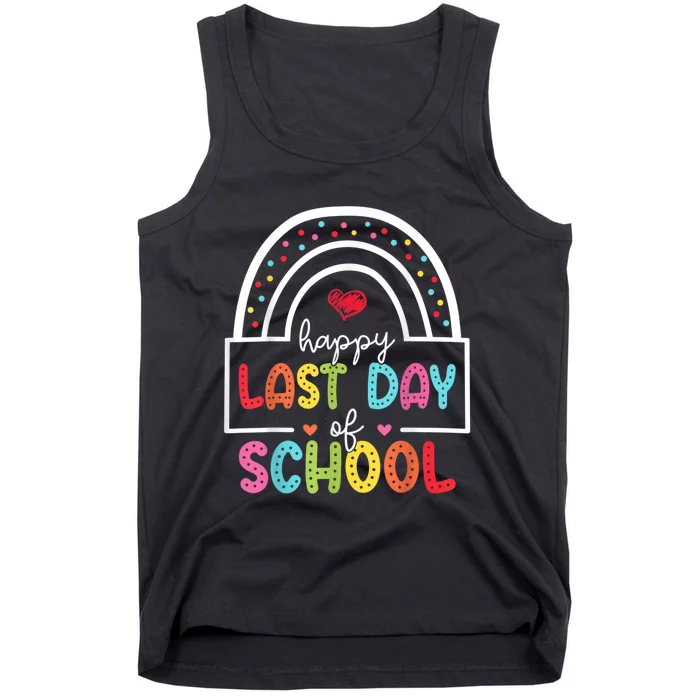 Last Day Of School Teachers Student Graduation Rainbow Tank Top