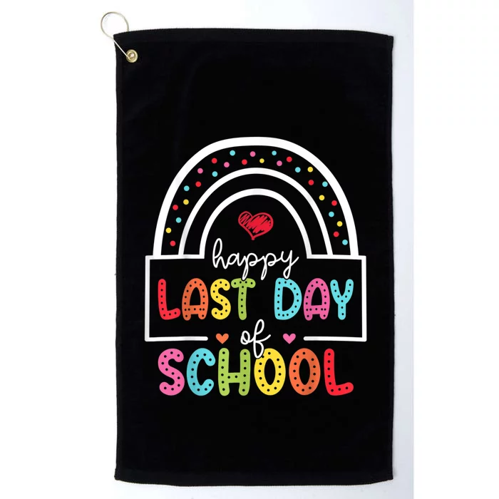 Last Day Of School Teachers Student Graduation Rainbow Platinum Collection Golf Towel