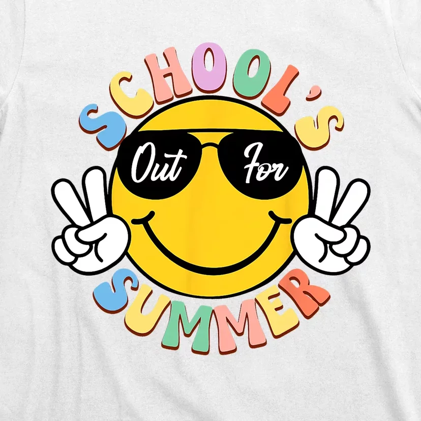 Last Day Of School Graduation Groovy Schools Out For Summer T-Shirt