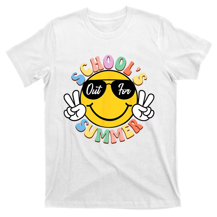 Last Day Of School Graduation Groovy Schools Out For Summer T-Shirt