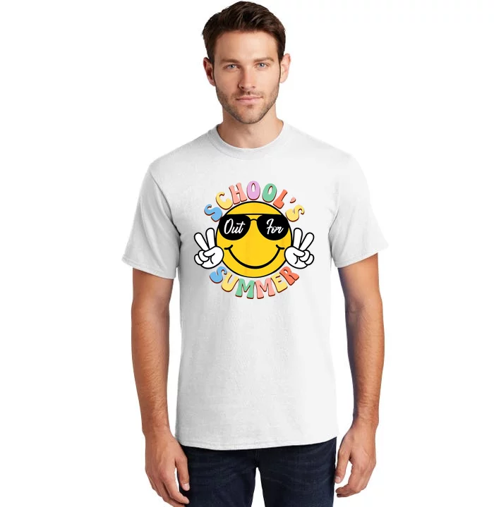 Last Day Of School Graduation Groovy Schools Out For Summer Tall T-Shirt