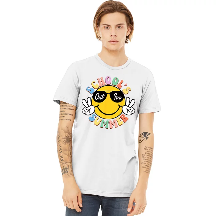 Last Day Of School Graduation Groovy Schools Out For Summer Premium T-Shirt